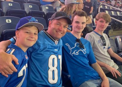 The boys and I at a Lions game...will they EVER win a game?
